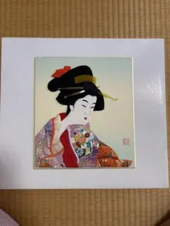 美人画 押絵 額装 和風アート 金地 着物 日本美術 インテリア飾り 和モダン 美人画 押絵 額装 和風アート 金地 着物 日本美術 インテリア飾り 和