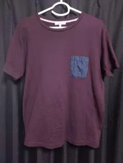 GLOBAL WORK ポケット付きTシャツ ボルドー Lサイズのサムネイル
