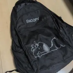 SNOOPY リュックサック ブラック メッシュポケット