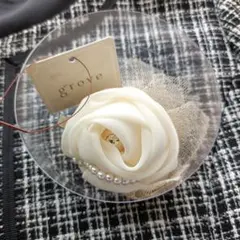 grove　コサージュ　オフホワイト パール