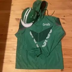 【Grab ジャケット&ヘルメット共にグリーン】　GRAB ユニフォーム２点