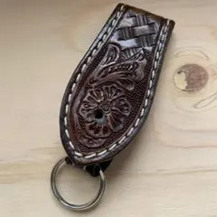 【匿名配送】ベルトループ キーホルダー カービング ※コンチョ付属なし