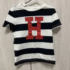 ストライプ Tシャツ 赤いHデザイン