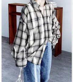 recaオーバーサイズチェック柄シャツ