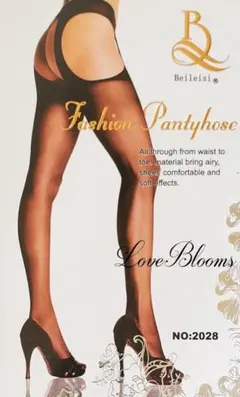 オープンクロッチ サスペンダー ストッキング 黒 ブラック ベージュ コスプレ