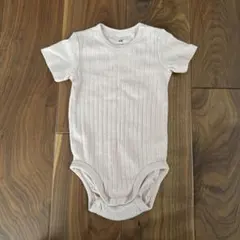 H&M ベビー　半袖ロンパース　ボディスーツ　くすみピンク　女の子