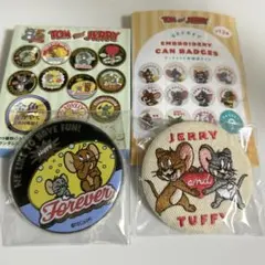 トムとジェリー　金バッジ　缶バッジ　シークレット　刺繍缶バッジ　タフィー　⭐️新品