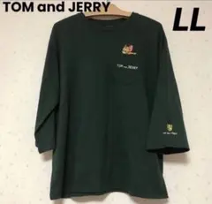 TOM and JERRY レディース　ロンT LLサイズ　7分袖　濃緑