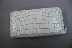 ブルーナボイン 限定 柿渋染め エキゾチックレザー ジップ財布 クロコ
