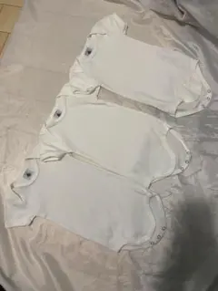 PETIT BATEAU 無地 白 半袖ボディスーツ3枚セット