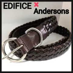エディフィス別注 アンダーソンズ レザーメッシュベルト ブラウン