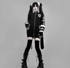 DimMoire 汎用うさぎパーカー　Black&White