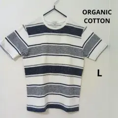 オーガニックコットン ストライプ Tシャツ L しまむら CLOSSHI