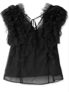 【新品未使用タグ付】SNIDEL ボリュームフリルブラウス　グレー