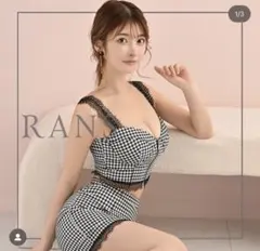 RANSギンガムチェック セットアップ タイトミニドレス