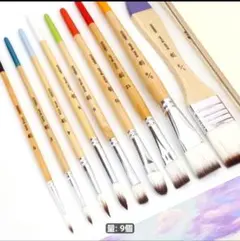 限定特売木製ハンドルArtist Brush HB8009 9本セット 画筆のサムネイル