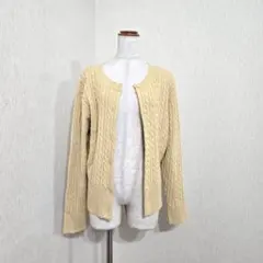 Knot your Rights ケーブル編み ニットカーディガン（L）ベージュ