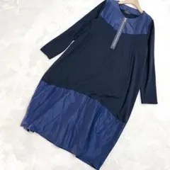 【極美品】SOPHIA ドッキングワンピース イタリア製 紺 15号 ＬＬ　ＸＬ