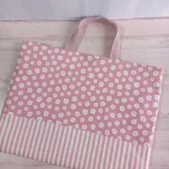 レッスンバッグ　　#844　花柄　キルティング　通園バック　　ハンドメイド