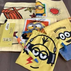 お得ミニオンズセット⭐︎フェイスタオル2枚＆巾着袋2枚＆ボールペン　ユニバ