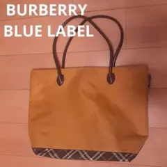 Burberrys Blue Label オレンジ×チェックトートバッグ大