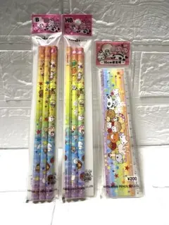 san-x たれぱんだ　みかんぼうや　アフロ犬　こげパン　鉛筆　定規　平成レトロ