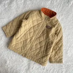 ミキハウス 洗える キルティングジャケット 中綿 100 ロゴタグ ベージュ