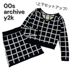 ラ*ん様 y2k 平成 ギャル ニット 上下 セットアップ トップス ミニ スカ