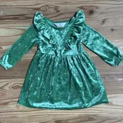 H&M グリーンベルベットワンピース EUR 92
