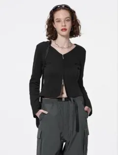 ダブルジップカーディガン