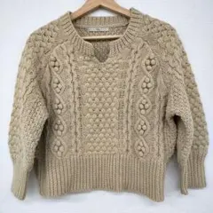 ☆Crisp ケーブルニットセーター ベージュ