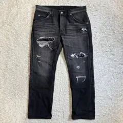 美品　ナノユニバース×Lee★ダメージ 黒　ストレッチ スリムデニム M