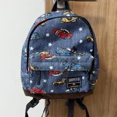 DOUBLE.B リュック 総柄　ブルー　ミキハウス