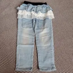 フリル付きライトブルーデニム