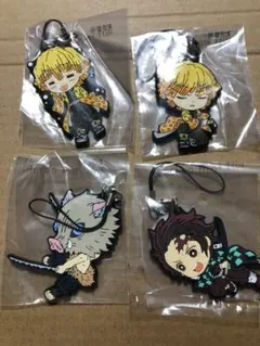 鬼滅の刃 竈門炭治郎　我妻善逸　くじ　嘴平伊之助ラバーストラップ　ラバスト