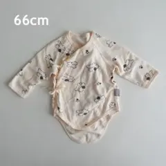 ベビー服 ロンパース 前開きロンパース 66サイズ 犬柄