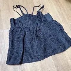 黒 しわ加工 ビスチェ１３０センチ