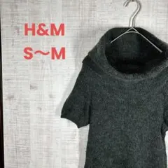 エイチアンドエム【S〜M】レディースニット/タートルネック/半袖/ストレッチ