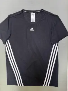 adidas 半袖Tシャツ 黒 3本ライン AEROREADY
