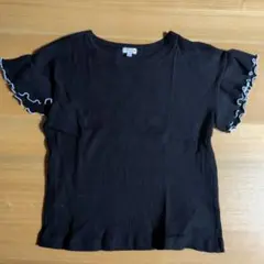 BIRTHDAY PLUS リブフリルTシャツ ブラック 120のサムネイル