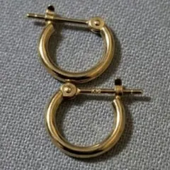 K18 ゴールド フープピアス