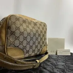 【希少】グッチ GGキャンバス ショルダーバッグ ブラウン　カメラバッグ
