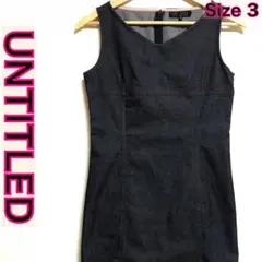 Untitled アンタイトル ジャンスカ デニム 膝丈ノースリーブワンピース