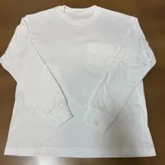長袖 ポケット付き Tシャツ ホワイト Sサイズ