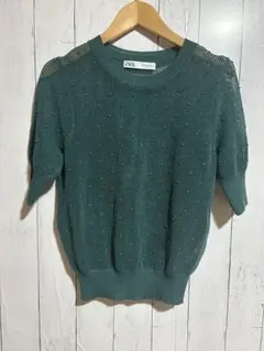 ZARA サマーニット グリーン Mサイズのサムネイル