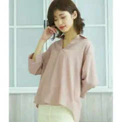 アドティエ襟付きタックスキッパーシャツ 襟付きタックシャツ シャツ(ハ)