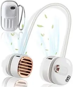 ネッククーラー 首掛け扇風機 羽なし 携帯 折り畳み式 ネックファン ホワイト