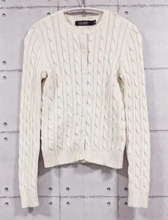LAUREN RALPH LAUREN 永遠の定番 ケーブルカーディガン S