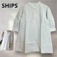 美品✨ SHIPS シップス タイプライター チュニック シャツ バンドカラー