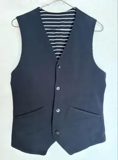 ブラック&ストライプ リバーシブルベスト